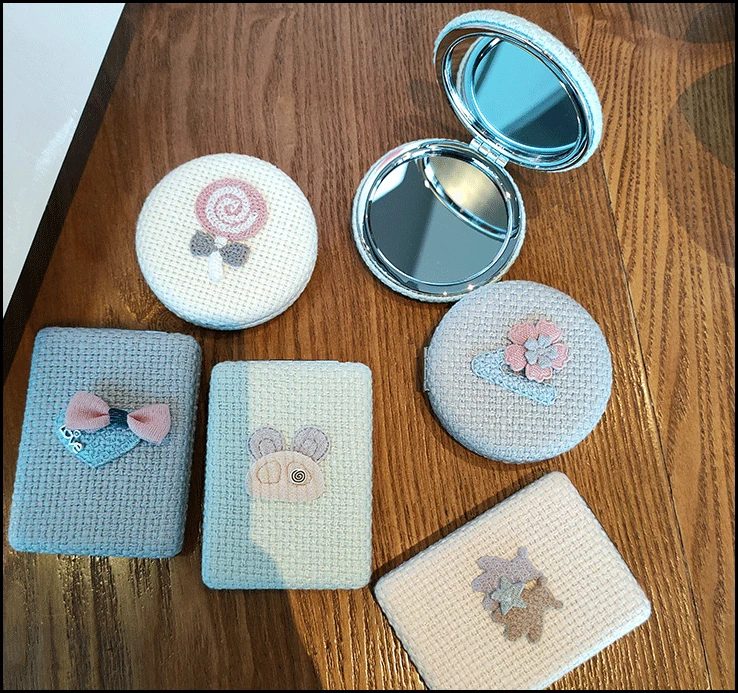 Двухстороннее зеркало для макияжа gu318 увеличительная ткань ручной работы