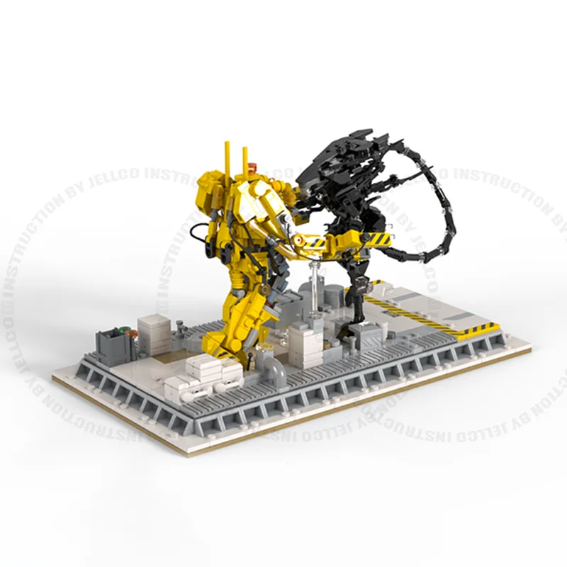896 шт. Moc Aliens Micro Diorama: Ripley Vs Alien Queen строительные блоки креативная сборка кирпичи