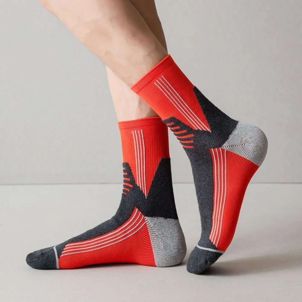 5 Pairs Foot Terry Thickened Cotton Men Sports Socks Professional Outdoor Running Exercise Casual Women Cotton Socks