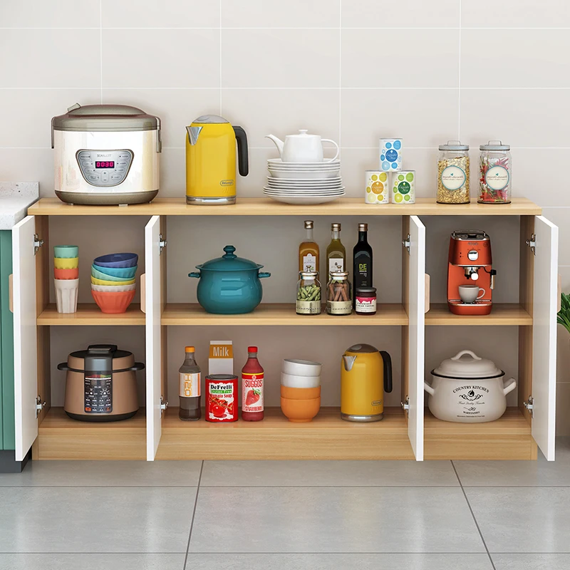 Design Rack Complete Cabinet White Storage Modern Shelves Nordic Small Kitchen Full Wooden Meuble Cuisine Furniture