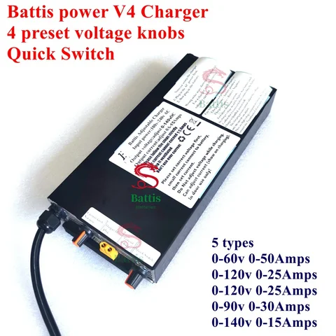 Зарядное устройство Battis V4, 4 предустановленного напряжения, быстрый переключатель 120 в 0- 20A 15A 140 в 126 в 134 в, Регулируемый источник питания LTO XT60 roger V3
