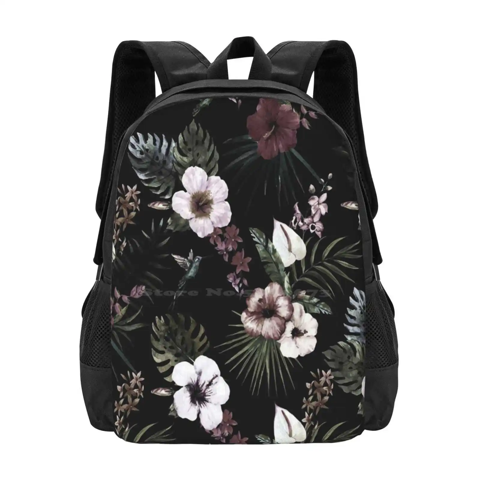 

Tropical Pattern Backpacks For School Teenagers Girls Travel Bags Exotic Pattern Tropical Rain Forest Floral Bird Flowers Leaf