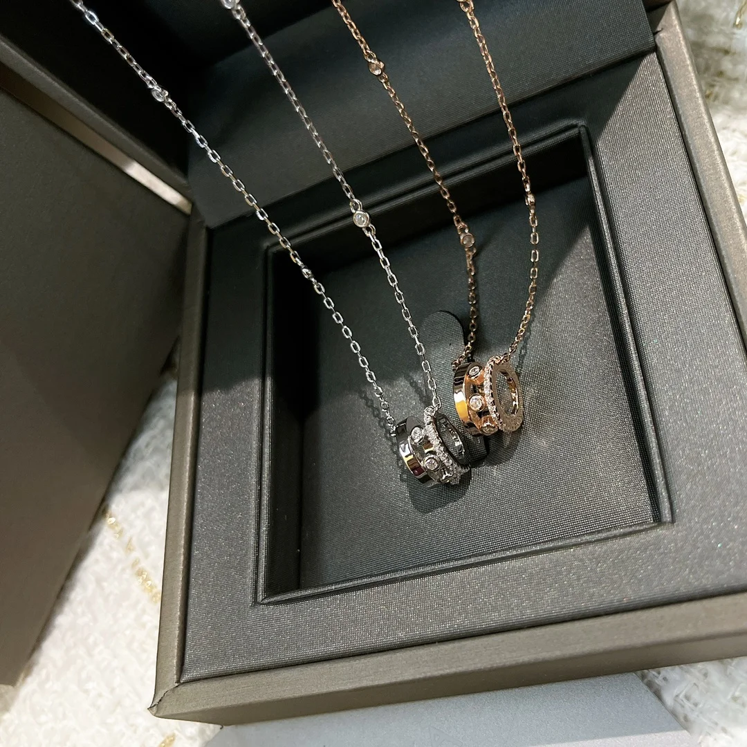 

High Quality Plating 18K Thick Gold CNC Flexible Diamond Pendant Necklace for Women Plata 925 Sterling Silver Exquisite Jewelry