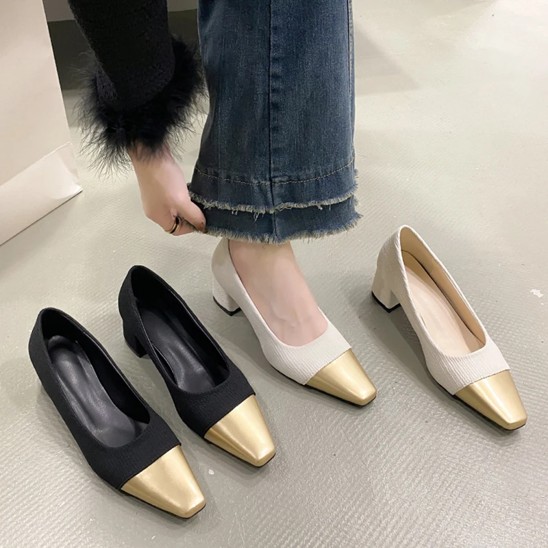 Изящные туфли на высоком массивном каблуке French Yip Sle маленькие крутые женские 2024