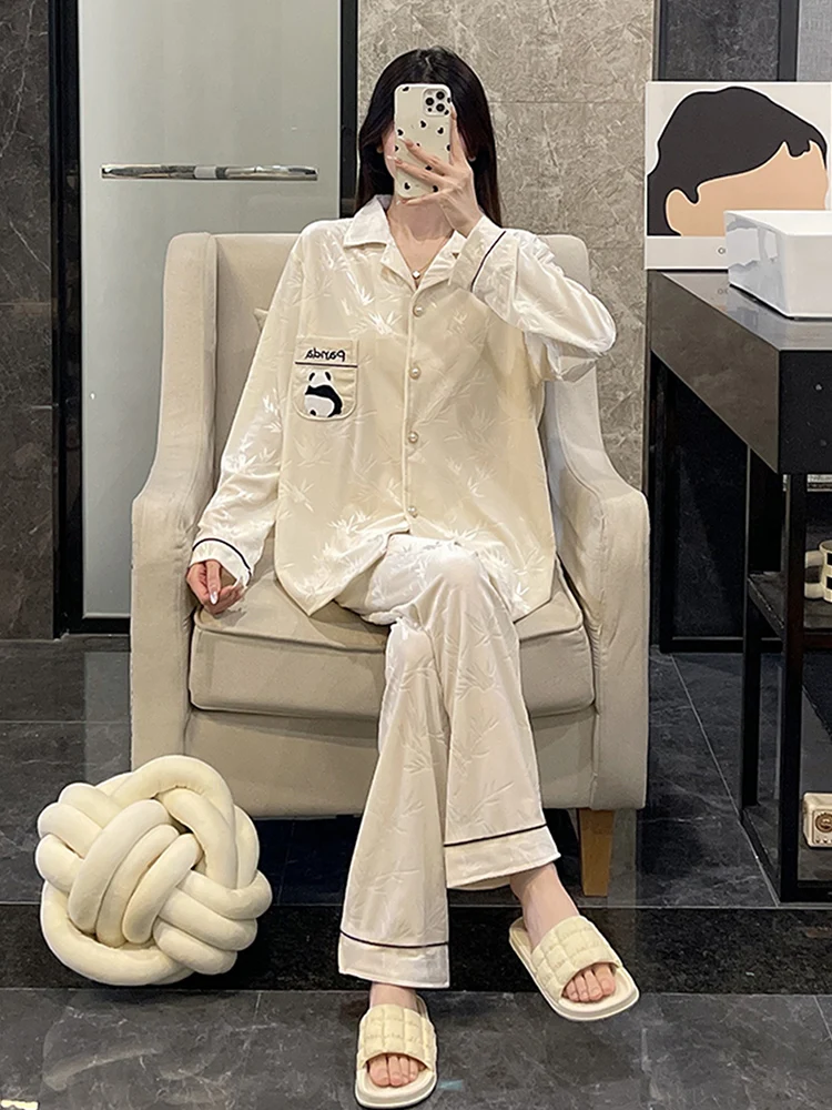 Золотая бархатная пижама женская осень и зима с длинным рукавом 2024 новинка можно