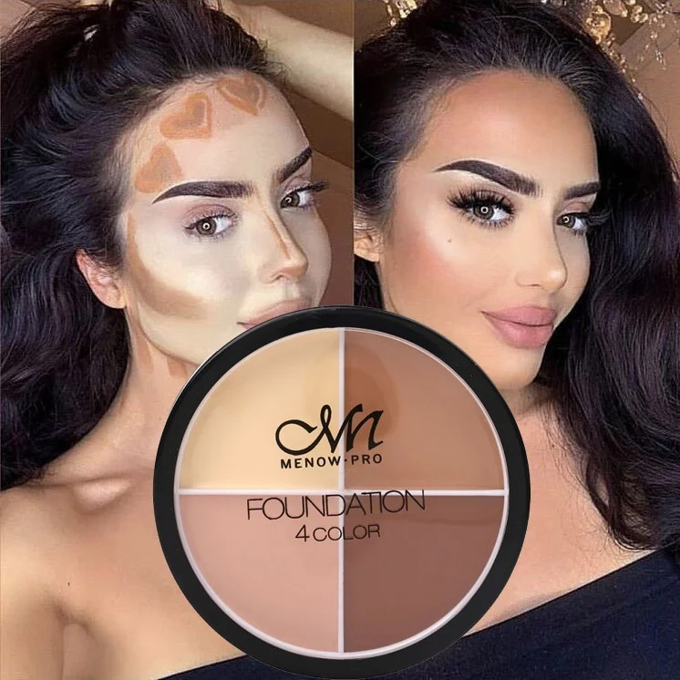 

4-Color Concealer Palette Face Makeup Moisturize Long Lasting Cover Acne Pores Dark Circles Cream Natural Face Makeup Cometics