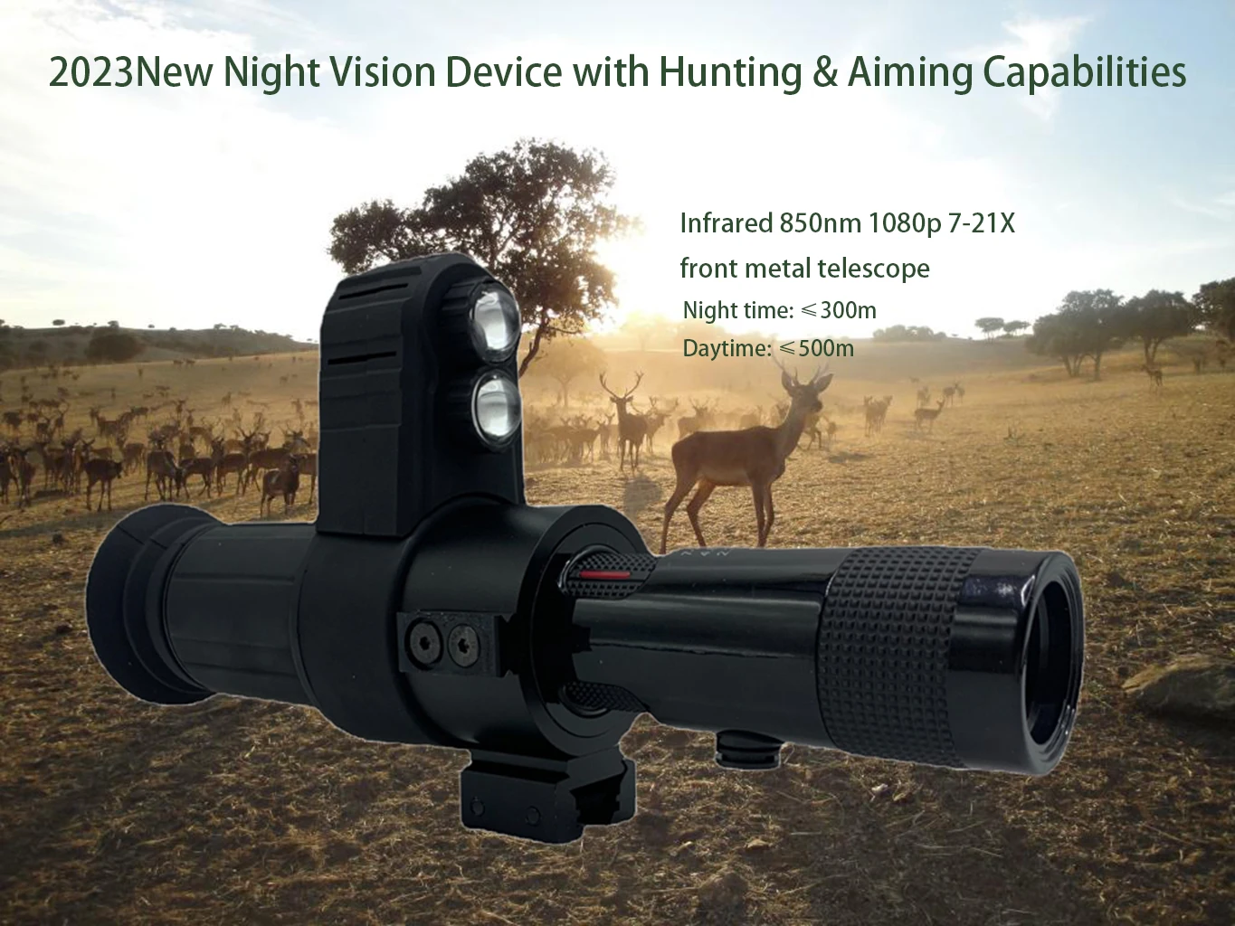 

2023 Cross Cursor Aiming Infrared Night Vision Telescope for Tactical IR Hunting with Long Distance Vision and Portable Design