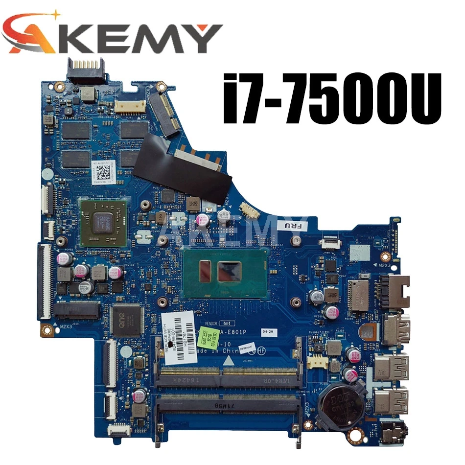 

Материнская плата для ноутбука HP 15-BS, 928640-601, 928640-001, CSL50/CSL52, стандартная с процессором i7-7500U R7 M340/2 ГБ GPU DDR4 MB, 100% протестирована