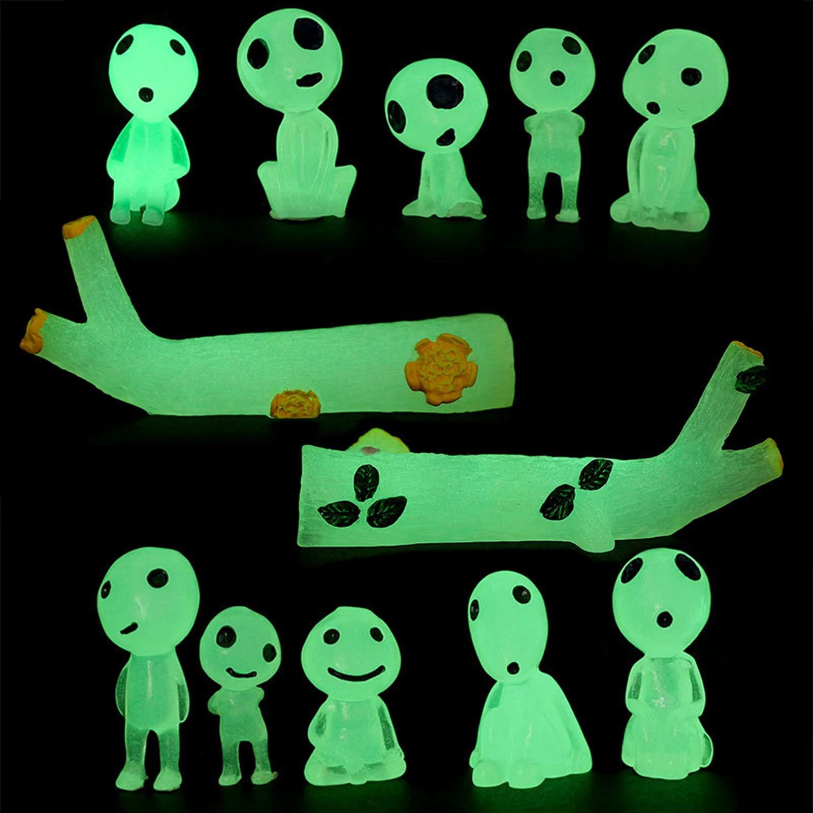 

12 Pcs Luminous Ghost Tree Elves 12 Pcs Luminous Ghost Tree Elves Miniature Garden Gnome Glow In The Dark Tree Elves Micro