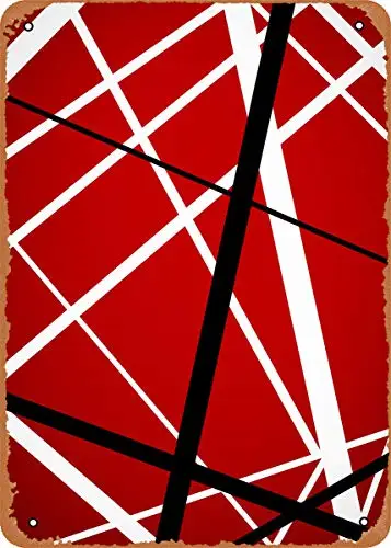 

Music is Life Red Original Van Halen Plaque Poster Metal Tin Sign 8" x 12" Vintage Retro Wall Decor