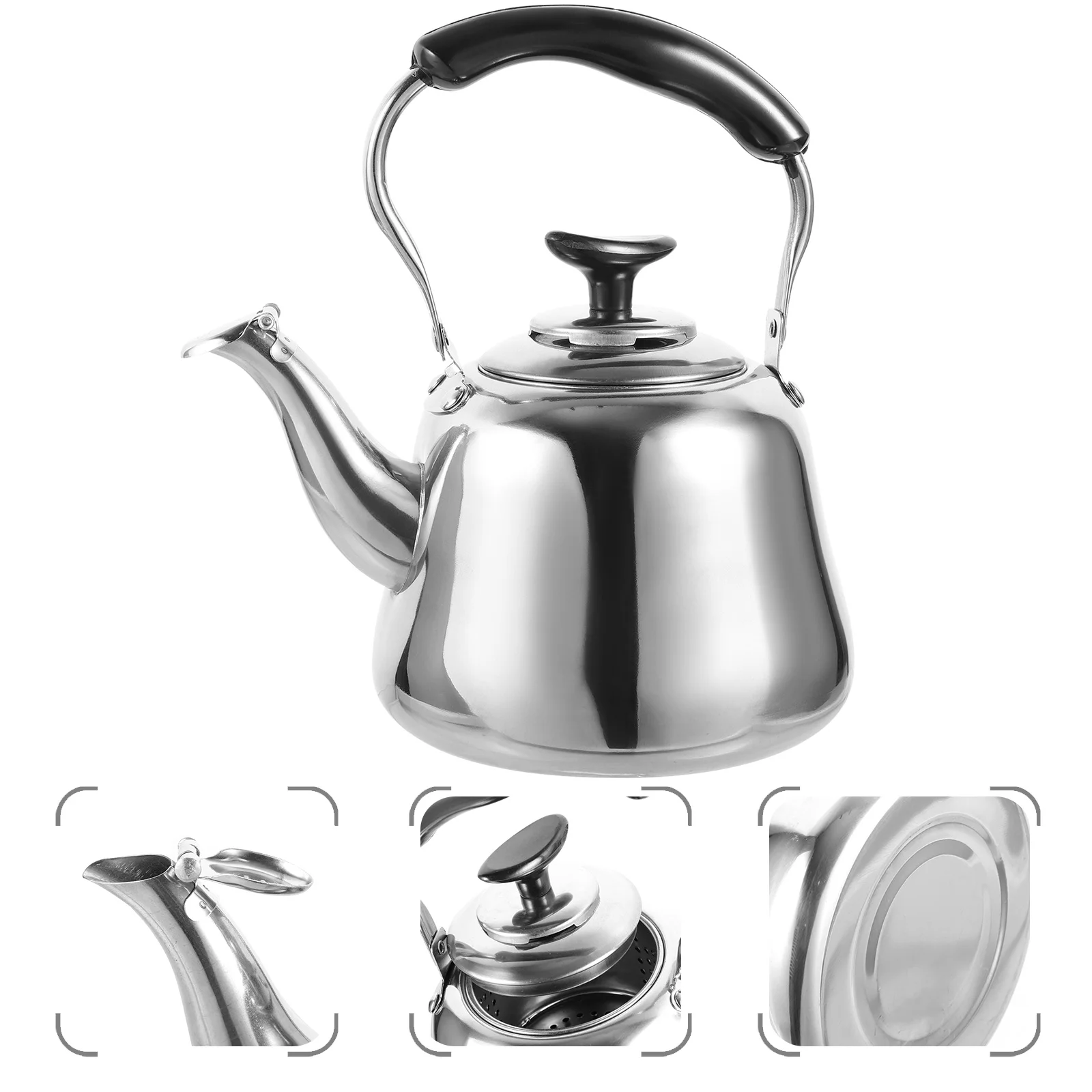 

Kettle Tea Whistling Water Teapot Stainless Steel Stovetop Stove Pot Boiling Coffee Gas Kettles Teakettle Hot Boil Camping