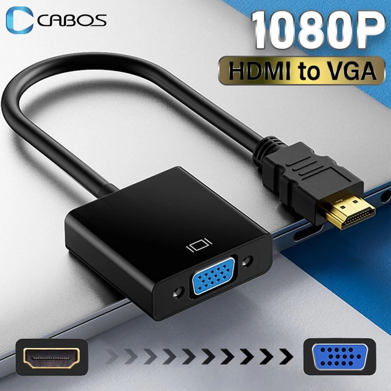 

1080P HDMI to VGA Converter With Audio Power Supply HDMI-Compatible Male to VGA Female Adapter for Laptop Display TV Box PS4 PS3