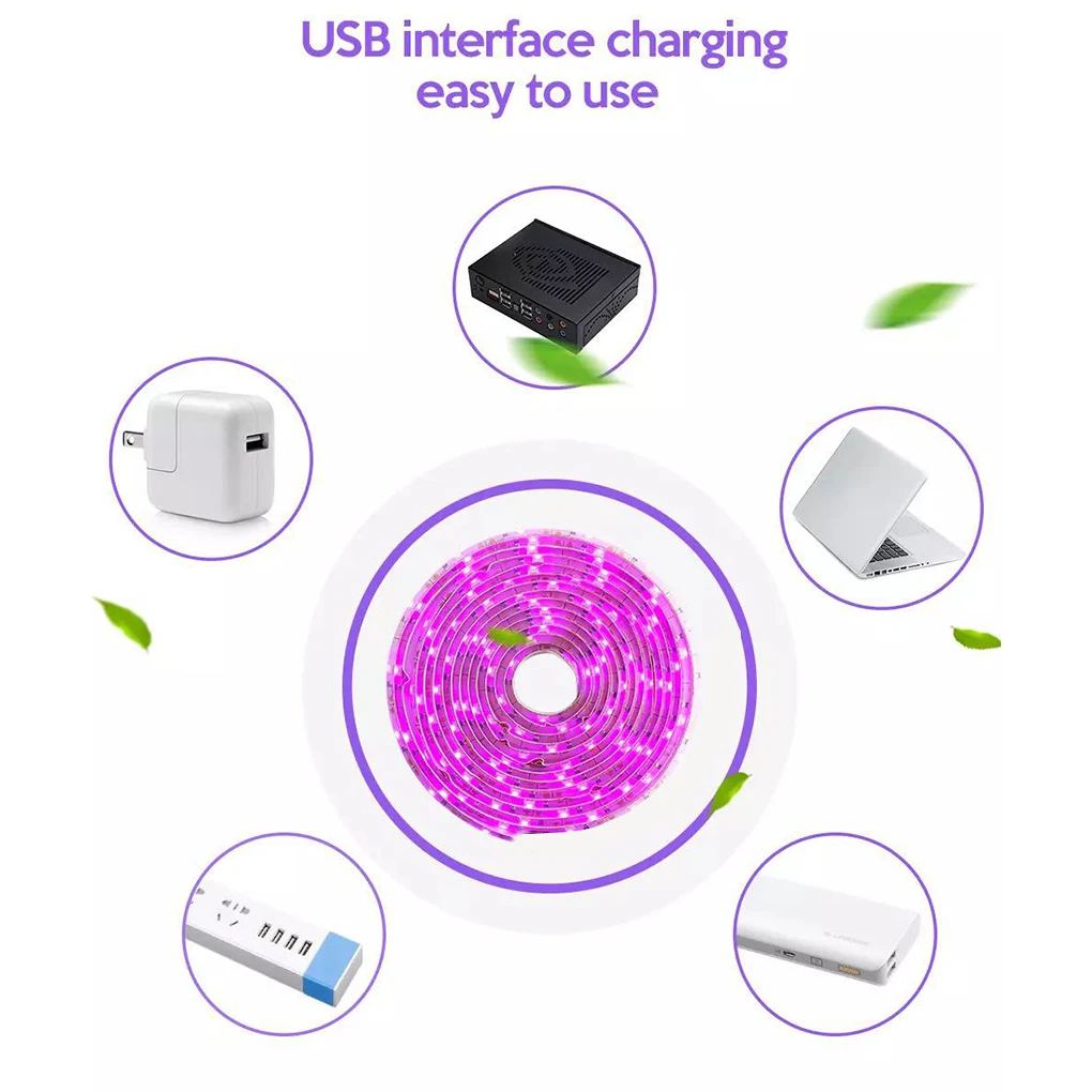 

0.5/1/2/3m USB Phytolamps Grow Light Strip 5V LED Trimmable Indoor Plant Strip Flexible Self Adhesive Growing Lamp