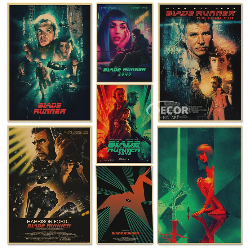 Современный постер Blade Runner на крафт-бумаге, классическое высококачественное настенное искусство для декорирования дома, комнаты, кафе и бара.