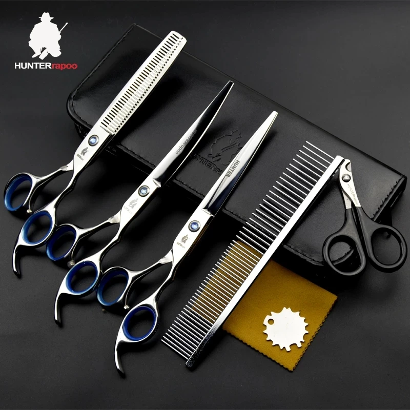 30% Off HT9138 7 inch Pet Grooming Shears Kit For dog cat haircut thinning cutting curved pet scissors hair cutting scissors