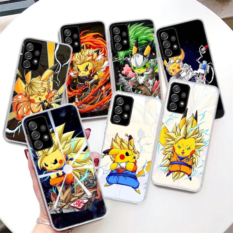 

Dragon Ball Pokemon Pikachu Coque Phone Case For Samsung Galaxy A51 A50 A71 A70 A41 A40 A31 A30 A21S A20E A10 A11 A01 A6 A7 A8 A
