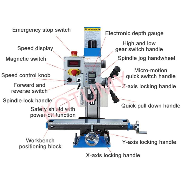 Настольный сверлильный станок 16 В бытовой ручной высокоскоростной фрезерный