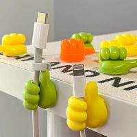 creative thumb hook mini mobile phone data cable storage rack wall decoration no punching self adhesive holder kitchen gadgets