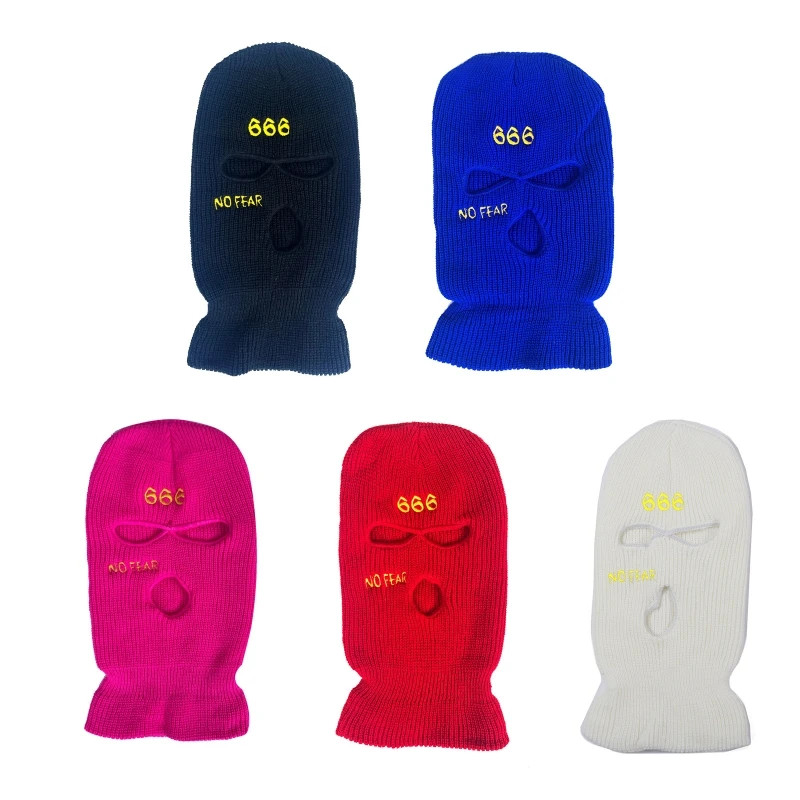 

Balaclava Face Mask Motorcycle Tactical Face Shield Embroidery Ski Mask Cold-proof Full Face Mask Cosplay Gangster Mask