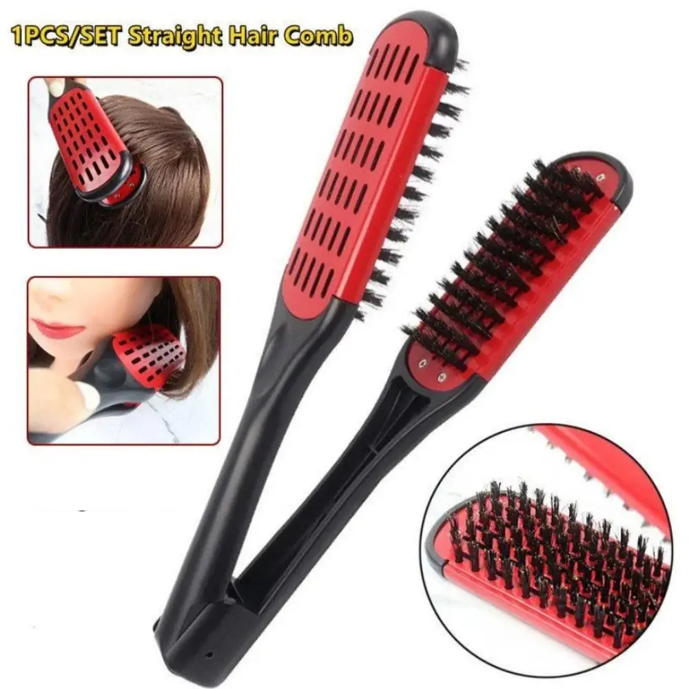 Антистатическая парикмахерская расческа портативная V-образная двойная щетка