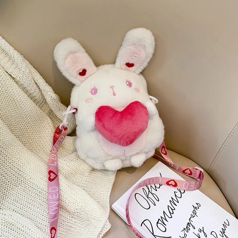 Cute Rabbit Plush Backpack High Quality Fashion Bunny Toy Kawaii Doll Lovely Travel Bag for Girls Children Kids Birthday Gift