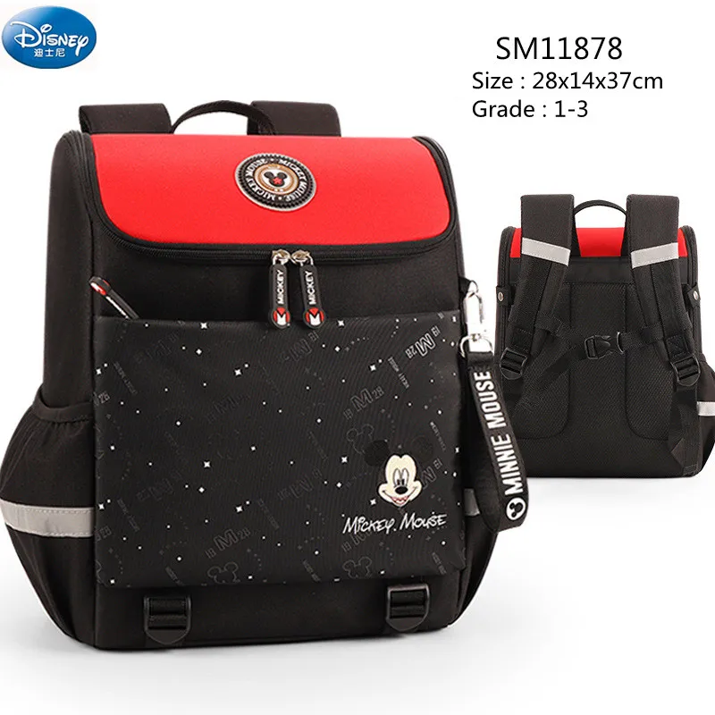 Disney Mickey Minnie New School Bags For Girls Boy Grade 1-6 Primary Student Shoulder Orthopedic Backpack Large Capacity Mochila