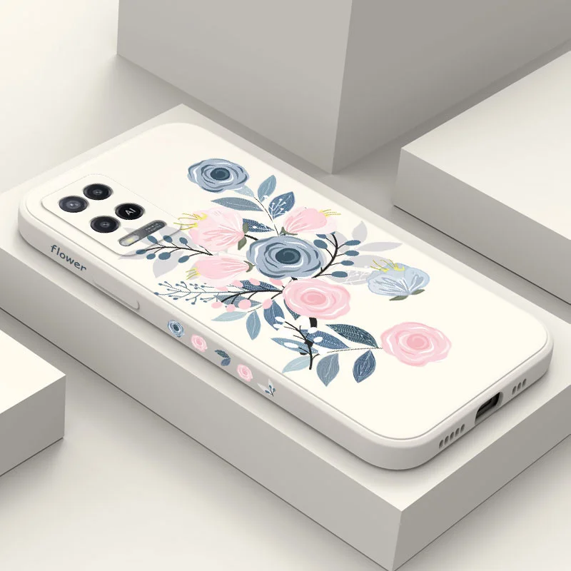 

Pink Rose Case For OPPO A54 A74 A55 A57 A77 A78 A96 A76 A16 A15 A95 A94 A83 A53 A72 A52 A9 A5 A12 A31 2020 S 4G 5G Cover