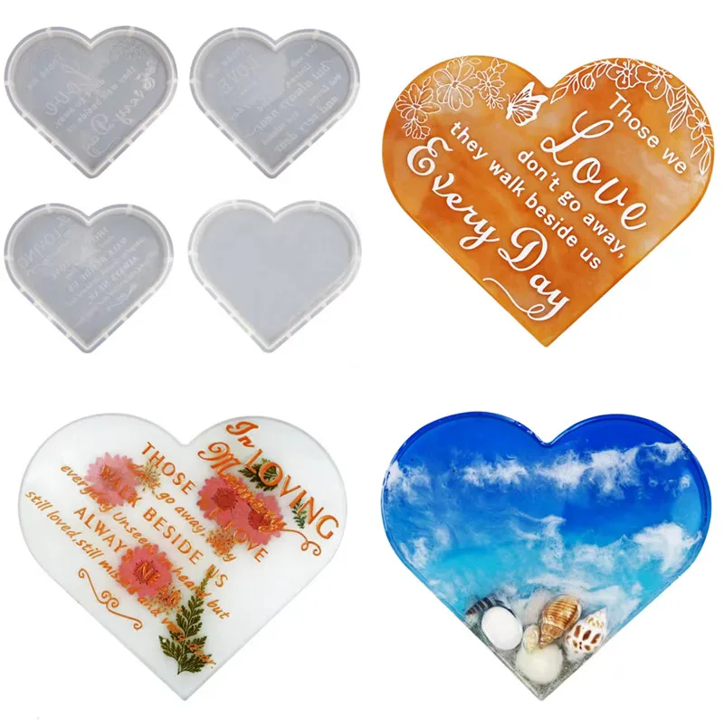 

DIY Crystal Epoxy Resin Mould Big Love Photo Frame Coaster Tray Silicone Mould Set Home Decoration Ornament