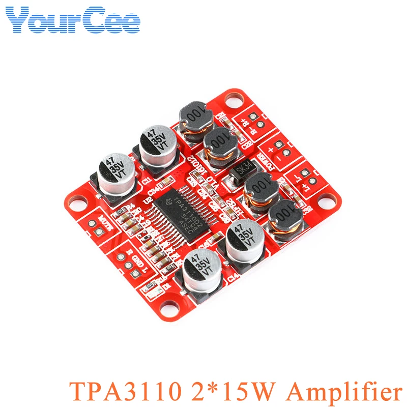 TPA3110 2*15 Вт 2-канальный цифровой усилитель мощности, плата модуля 2X15W, стерео динамик, фоновая музыка, DIY
