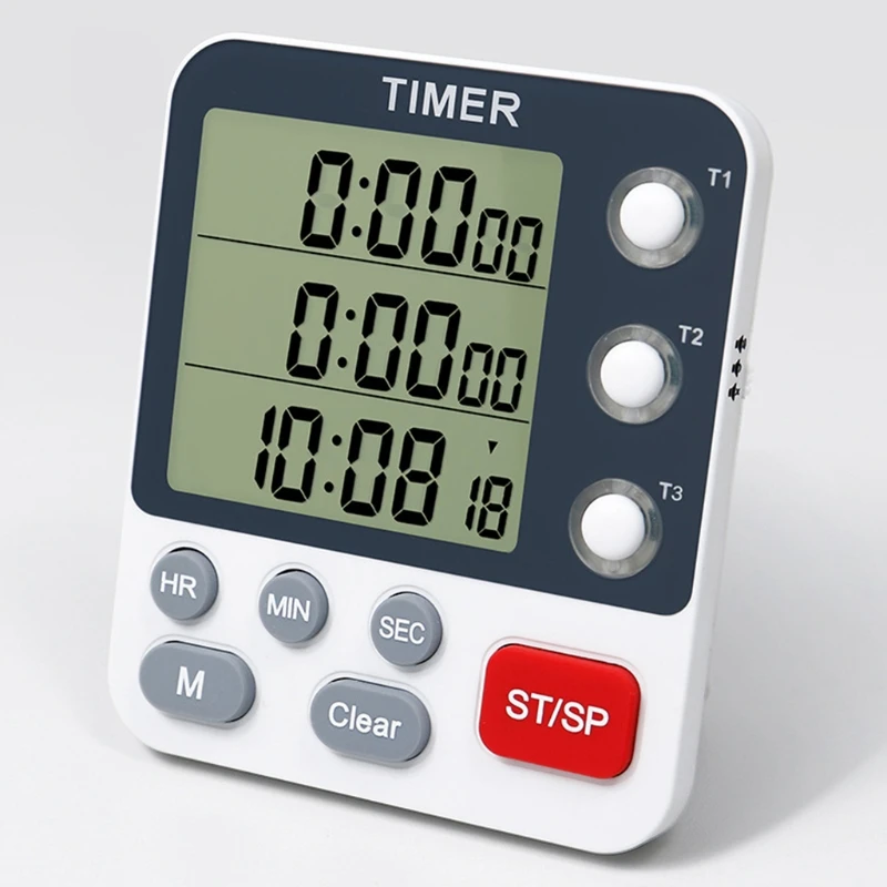 

Digital Kitchen Cooking Timer 3 Channels Count UP/Down Timer ON/Off Stop