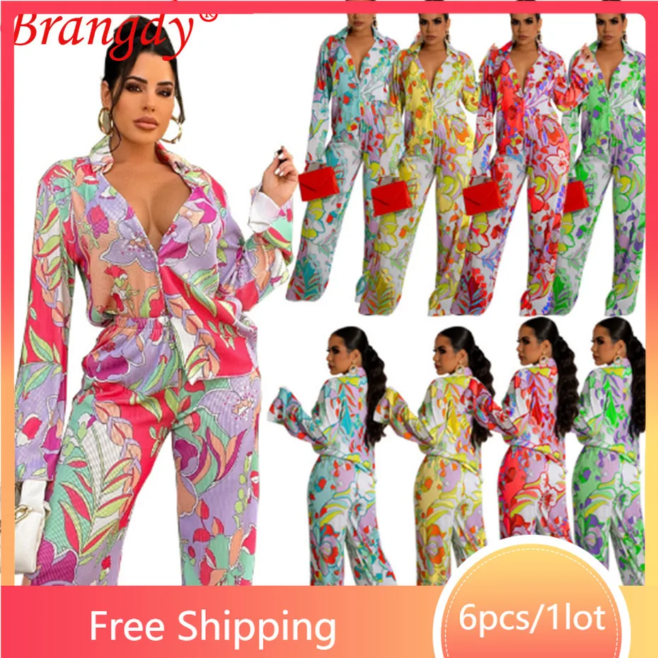 

Блузка с длинным рукавом и широкие брюки, 6 комплектов