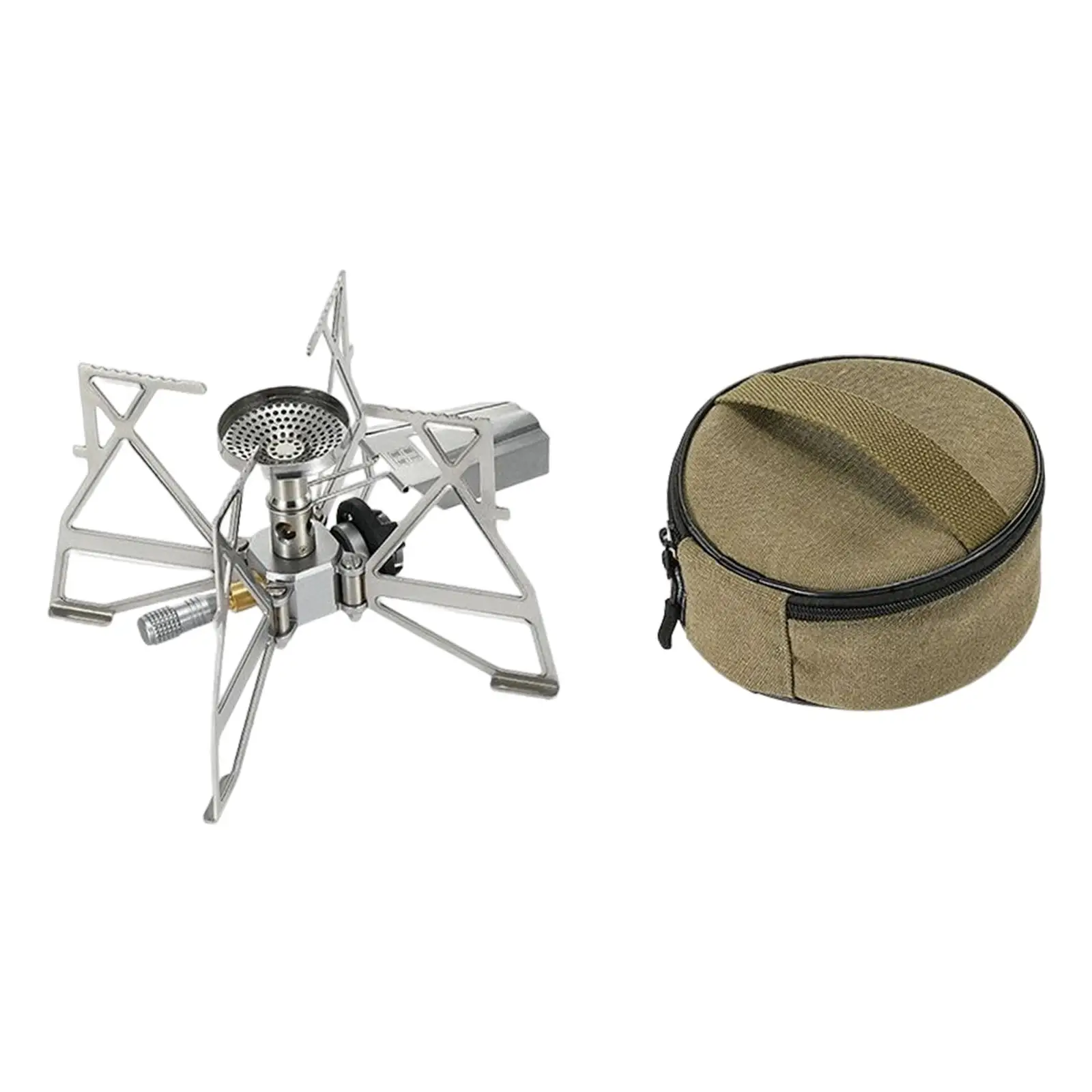 

Foldable Camping Gas Stove Windproof Adjustable with Fuel Canister Adapter