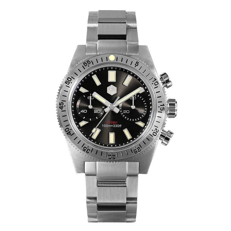 Часы-хронограф San Martin Мужские механические водонепроницаемые 100 м