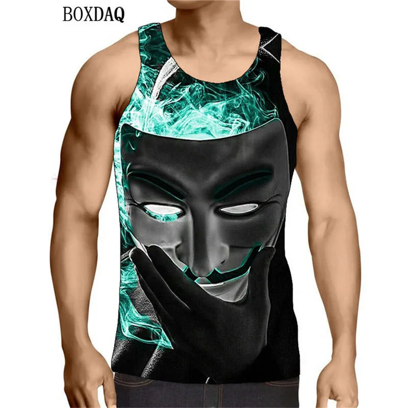 

3D Masks Graphic Print T-Shirts For Men's Short Sleeve Streetwear Hip Hop Style Man Tees 6XL Big Size Loose Casual O-Neck Tops