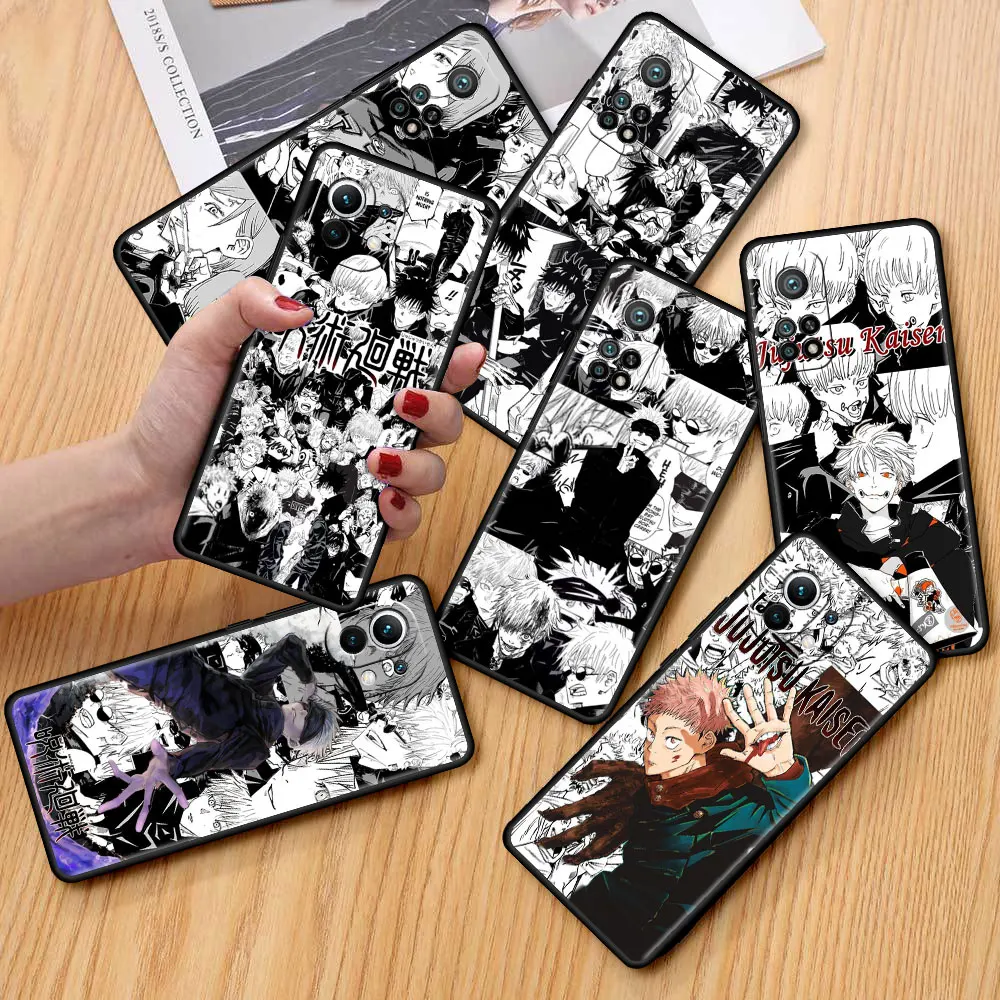 

Black Estuche Case For Xiaomi Mi Poco X3 NFC M3 10T Pro 11T Mobile Phones Funda 9T Note 10 Lite Cover Jujutsu Kaisen Cool Comics