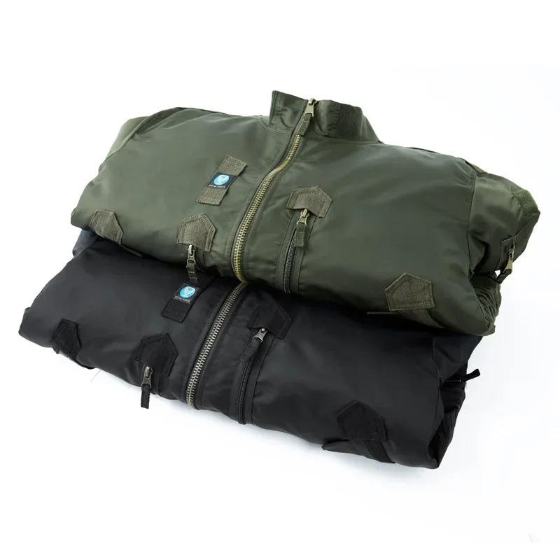 Autumn/Winter Thickened Aviation Pilot Flight Jacket Men's Baseball Cap Cropped Tactical Stand Collar Casual Loose Fit