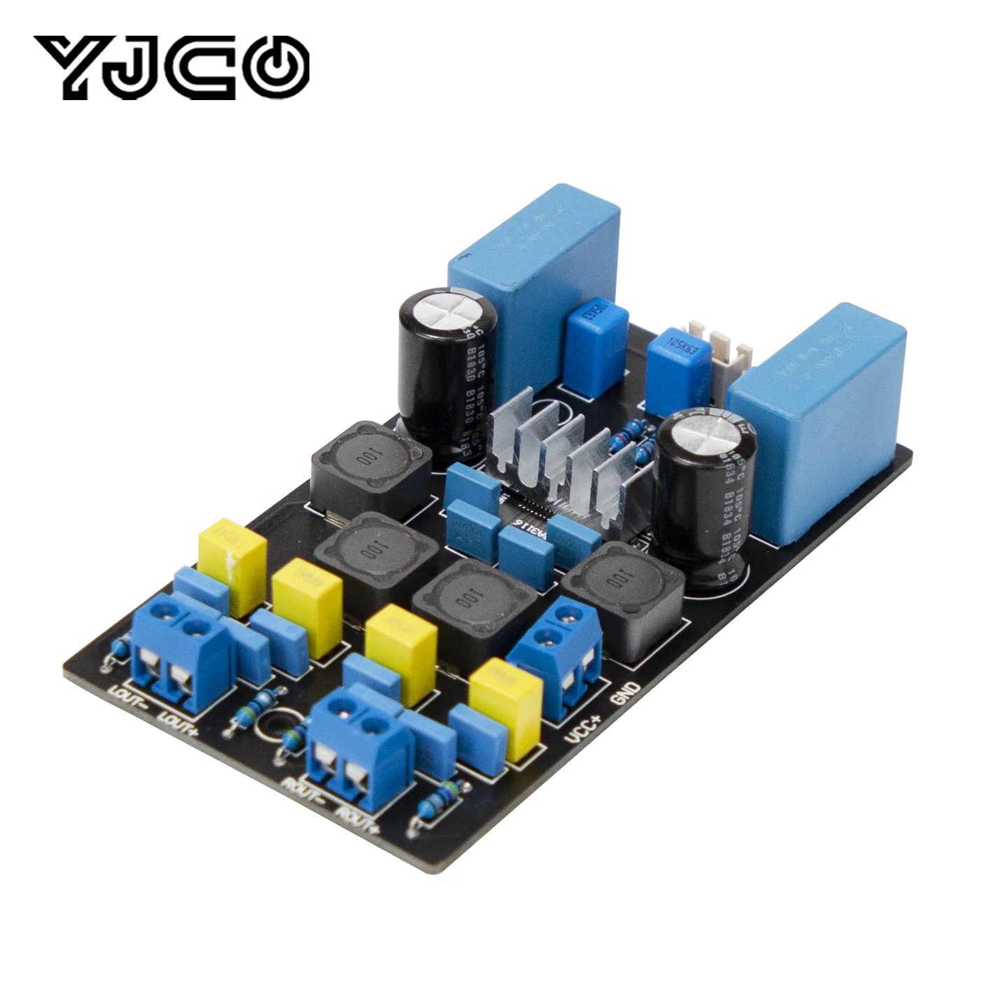 Фото Плата цифрового усилителя мощности YJCO TPA3116D2 2x50W класса D HiFi, модуль стереоусилителя звука DC18-24V для самостоятельной сборки акустических систем №1