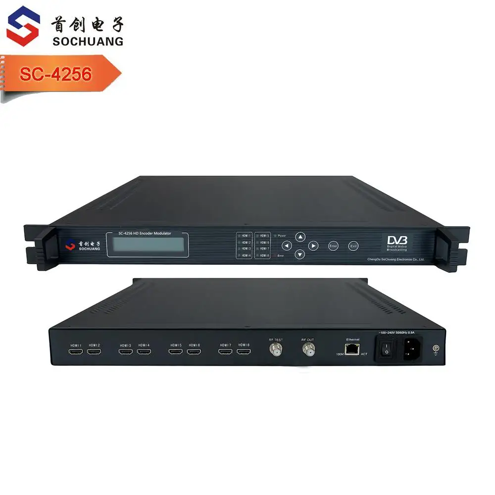 Фото Акционный товар SC-4256: 8-канальный MPEG4 HD-кодер-модулятор DVB-T для гостиничного кабельного ТВ и радиовещания №1