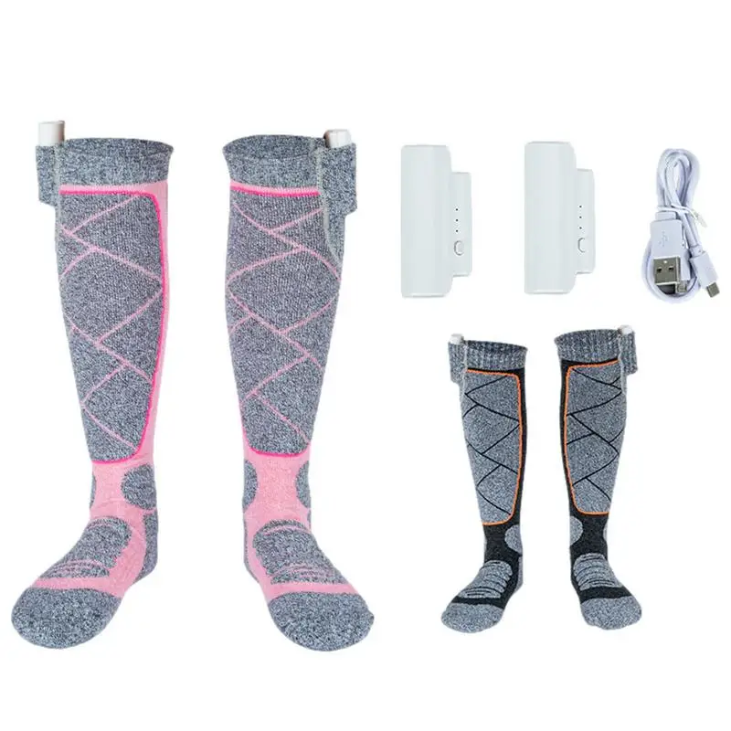 Winter Heating Socks For Women Thermal Heated Socks Soft Elastic Thicken Anti-Slip Socks For Women Men Outdoor Ski Tube Sock