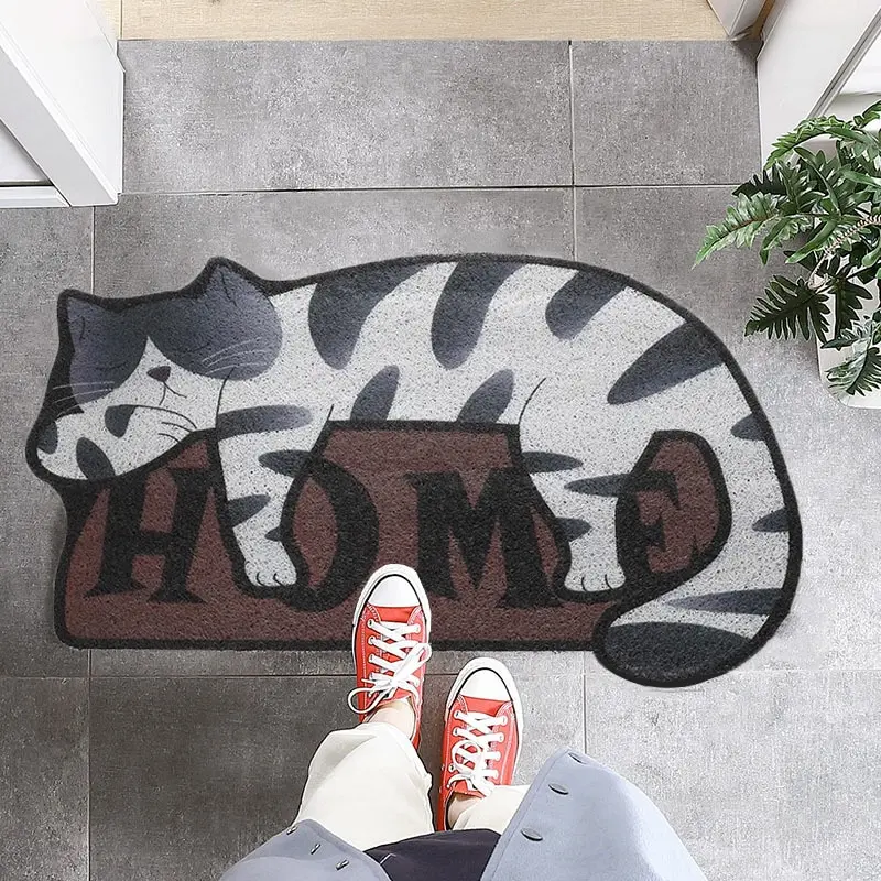 

Hallway Kitchen Bath Non-slip Rug Dust Removal Carpet Wire Loop Footpad Doormat Cartoon Sand Scraping Dust Door Entrance Mat