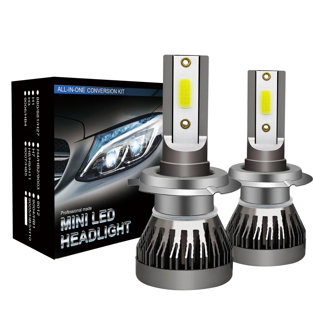 

2PCS H7 LED Car Headlight Bulbs 6000LM 72W Mini H4 H8 H9 H11 Headlamps Kit 9005 HB3 9006 HB4 9012 H10 Auto Fog Lamps 6000K 12V