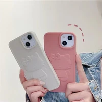 ins girl 3d stereo kt cat phone cases for iphone 13 12 11 pro max mini xr xs max 8 x 7 se 2022 back cover