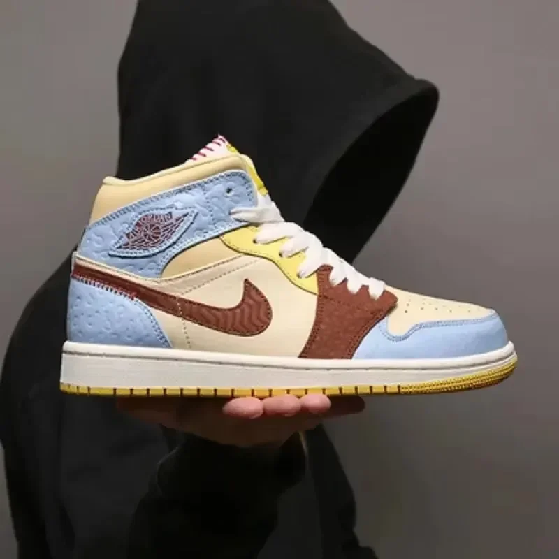 Фото 2026 NIKE AIR, высокий прототип UNC Toe, серые, белые, женские и мужские спортивные кроссовки, баскетбольные кроссовки, размеры 36-46 №4
