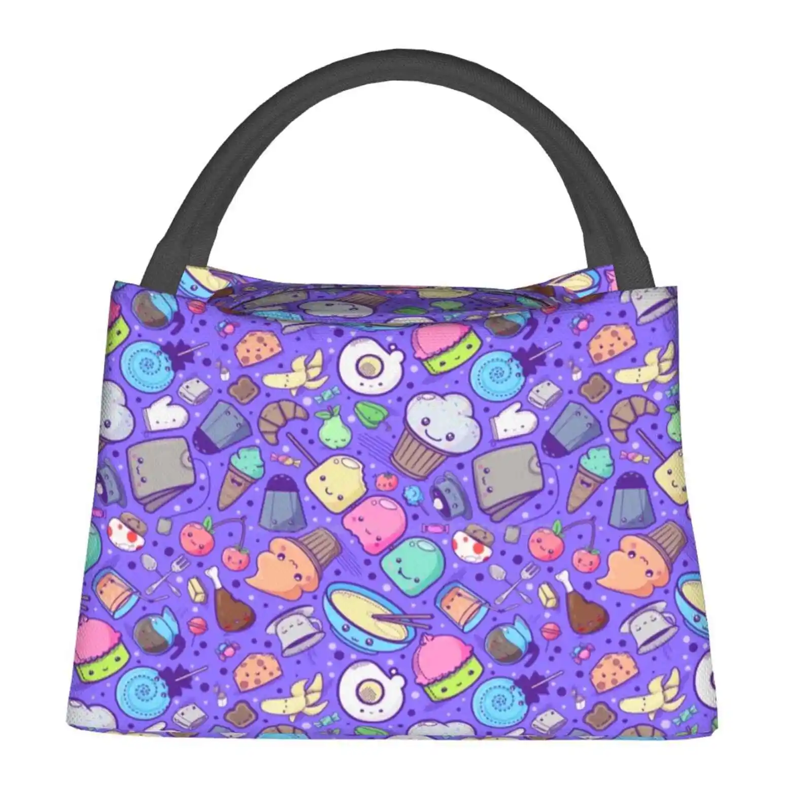 

Милая очаровательная Термосумка-холодильник с рисунком еды, изолированная сумка для ланча, милая еда, милая еда, милое очаровательное смешн...