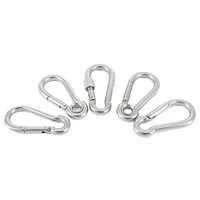 1pcs carabiner snap hook m4 m14 spring clip keyring for climb outdoor chain with nut lock 304 stainless steel heavy duty