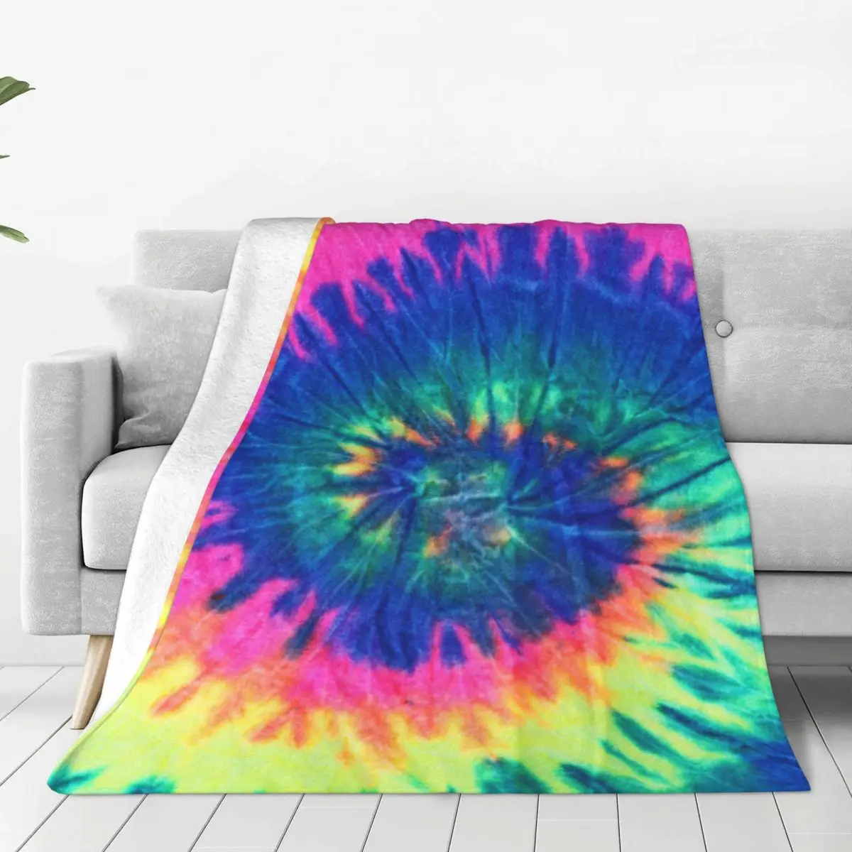 

Watercolour Tie-Dye Soft Fleece Throw Blanket Warm and Cozy for All Seasons Comfy Microfiber Blanket for Couch Sofa Bed 40"x30"