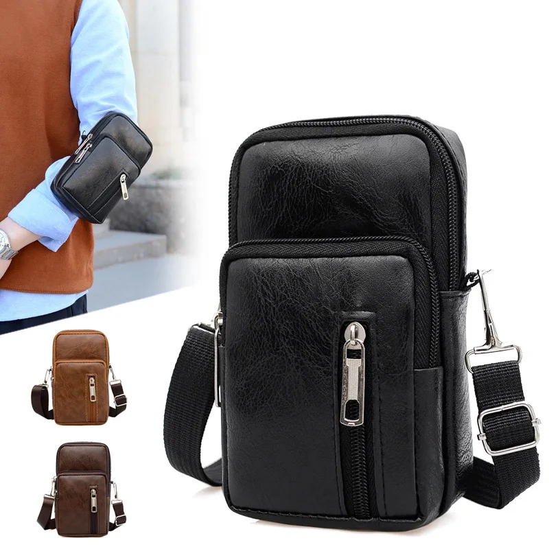 

Genuine Fashion Briefcase Fanny Bag Capacity Male High Business Messenger Crossbody Pack Men Leather Bags Small Shoulder Men's