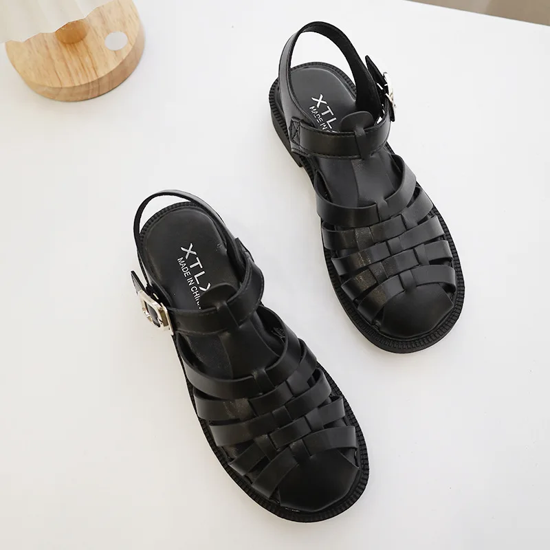 

New Fashion Summer Shoes Women Sandals Soft Flat Ladies Summer Holiday Shoes Elegant Brand Woman Sandals Black Beige YX4619