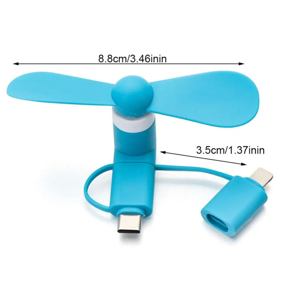 

Portable Mobile Phone Cooler Flexible Micro Usb Type-c Plug Electric Phone Fan 3-in-1 Cooling Fans Universal Accessories