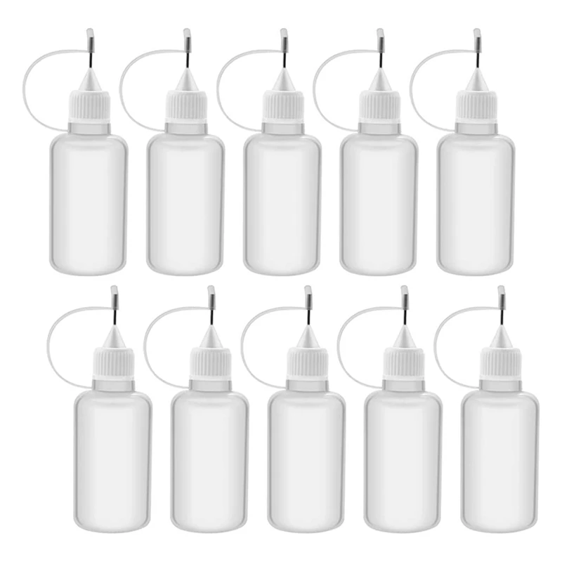 

20Pcs 30Ml Plastic Squeezable Tip Applicator Bottle Refillable Dropper Bottles With Needle Tip Caps For Glue DIY